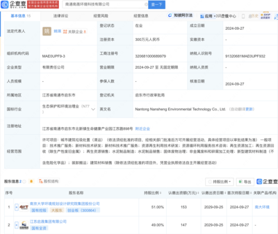 南大環(huán)境成立新公司，布局再生資源加工與新材料技術(shù)推廣新賽道